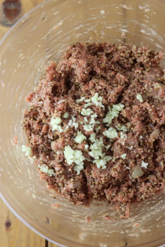Chopped garlic added to the stuffing before filling the cabbage.